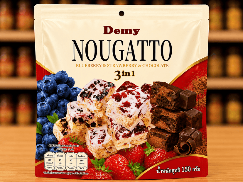 Demy Nougatto 3 in 1 - Blueberry, Strawberry & Chocolate (150g)